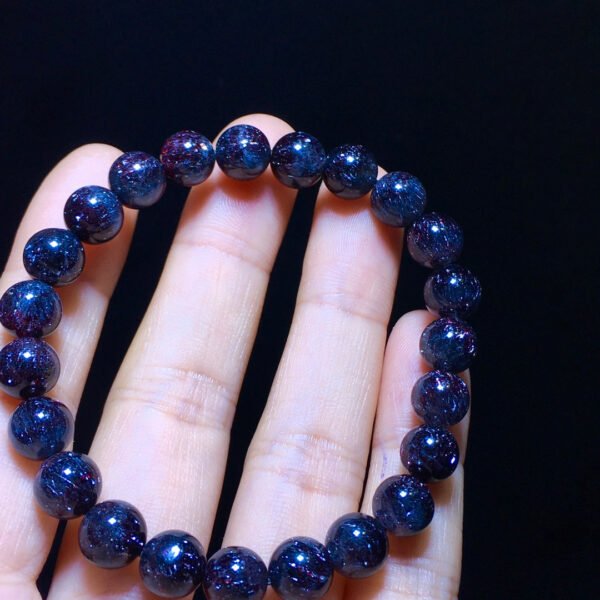 wsxc1699971548052_6 Natural Black Gallen Purple Black Super Seven Black Gold Super Three Wheel Backbone Bracelet, Size 8.2 mm11142098