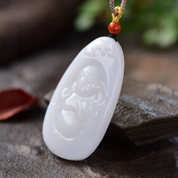 wsxc1699972363244_1 Natural Xinjiang Hotan Jade Lamb Fat Jade Buddha Pendant, size: 49.8 * 27.2 * 8.6mm1114499188
