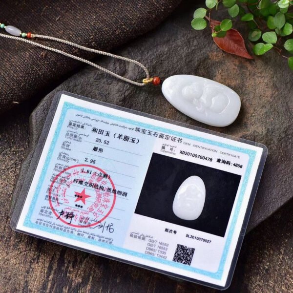 wsxc1699972363244_4 Natural Xinjiang Hotan Jade Lamb Fat Jade Buddha Pendant, size: 49.8 * 27.2 * 8.6mm1114499188