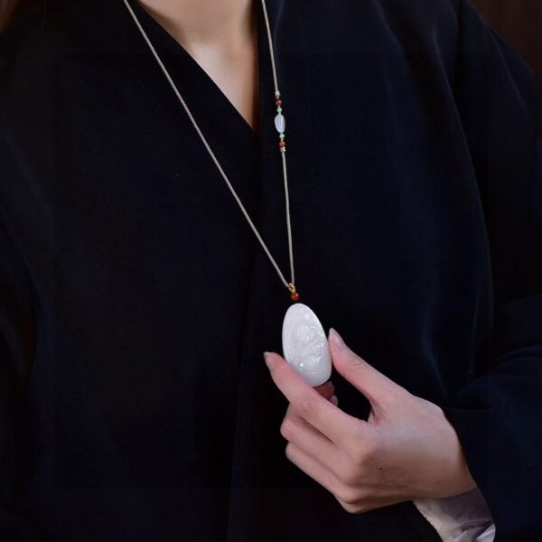 wsxc1699972363244_5 Natural Xinjiang Hotan Jade Lamb Fat Jade Buddha Pendant, size: 49.8 * 27.2 * 8.6mm1114499188
