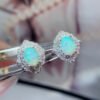 wsxc1700076461750_2 Pure natural dazzling white opal earrings, with a main stone size of 6 * 8mm1115140233