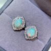 wsxc1700076461750_4 Pure natural dazzling white opal earrings, with a main stone size of 6 * 8mm1115140233