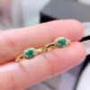 wsxc1700076638475_0 Pure natural Columbia emerald earrings, main stone size 3 * 4mm1115130244