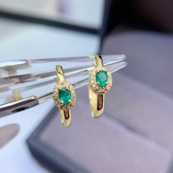 wsxc1700076638475_2 Pure natural Columbia emerald earrings, main stone size 3 * 4mm1115130244