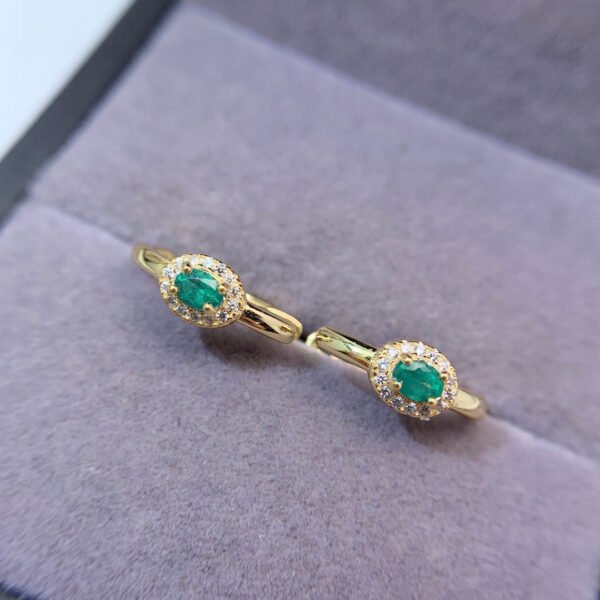 wsxc1700076638475_3 Pure natural Columbia emerald earrings, main stone size 3 * 4mm1115130244