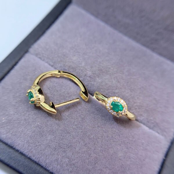 wsxc1700076638475_5 Pure natural Columbia emerald earrings, main stone size 3 * 4mm1115130244