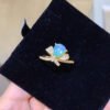 Pure Natural Colorful White Opal Ring, Main Stone Size 8mm Heart1116180266