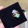 Pure Natural Colorful White Opal Ring, Main Stone Size 8mm Heart1116180266