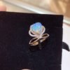Pure Natural Colorful White Opal Ring, Main Stone Size 8mm Heart1116180266
