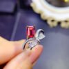 wsxc1700166439099_0 Pure natural Mozambique garnet ring. Main stone size square 5 × 7mm1116099177
