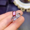 wsxc1700166439099_1 Pure natural Mozambique garnet ring. Main stone size square 5 × 7mm1116099177