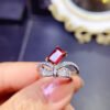 wsxc1700166439099_2 Pure natural Mozambique garnet ring. Main stone size square 5 × 7mm1116099177