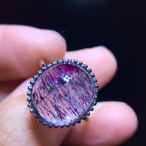 wsxc1700167842297_0 Natural Purple Crystal Super Seven Ring, Size: 13.4/12.3mm1116218799