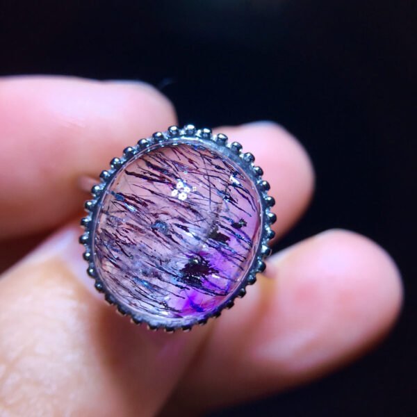 wsxc1700167842297_1 Natural Purple Crystal Super Seven Ring, Size: 13.4/12.3mm1116218799