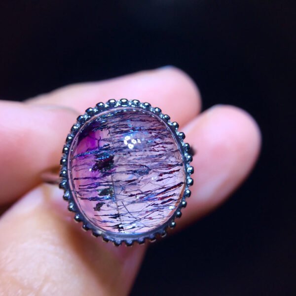 wsxc1700167842297_3 Natural Purple Crystal Super Seven Ring, Size: 13.4/12.3mm1116218799