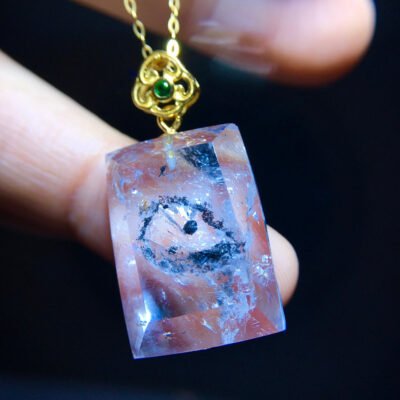 Rare natural water gallbladder black quicksand troublemaker pendant with a size of 21.2/15.4 milliliters1116268155