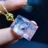 Rare natural water gallbladder black quicksand troublemaker pendant with a size of 21.2/15.4 milliliters1116268155