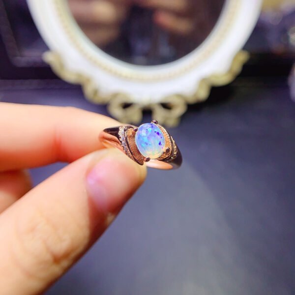 wsxc1700247179535_1 Pure Natural Colorful White Opal Ring, Main Stone Size 6 * 8mm1117110366