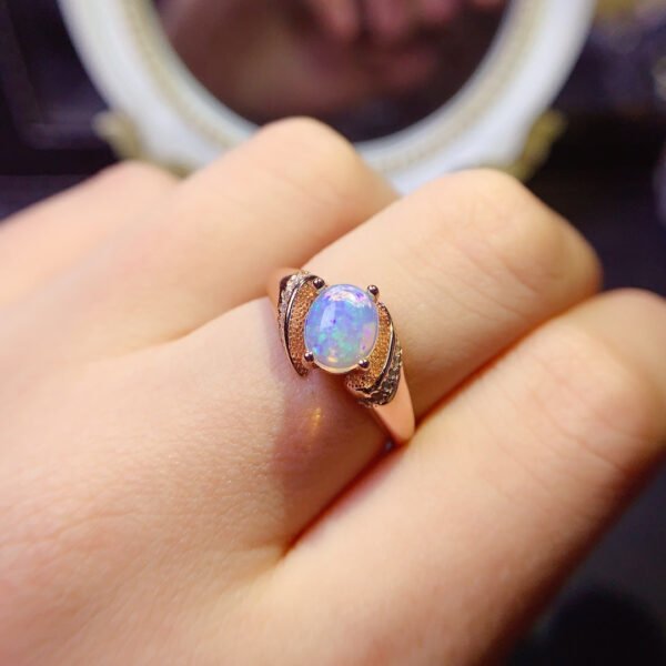 wsxc1700247179535_5 Pure Natural Colorful White Opal Ring, Main Stone Size 6 * 8mm1117110366