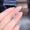 Classic Mosan diamond earrings, 1 carat main stone, 6.5mm heart1117240855