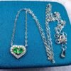 A pure natural Colombian emerald necklace with a ring face of 3 * 4mm,1117140255