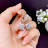 Classic Mosang Diamond Earrings, with a main stone of 50 points per piece and a circle of 5mm1118120433