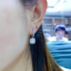 Classic Mosang Diamond Earrings, with a main stone of 50 points per piece and a circle of 5mm1118120433